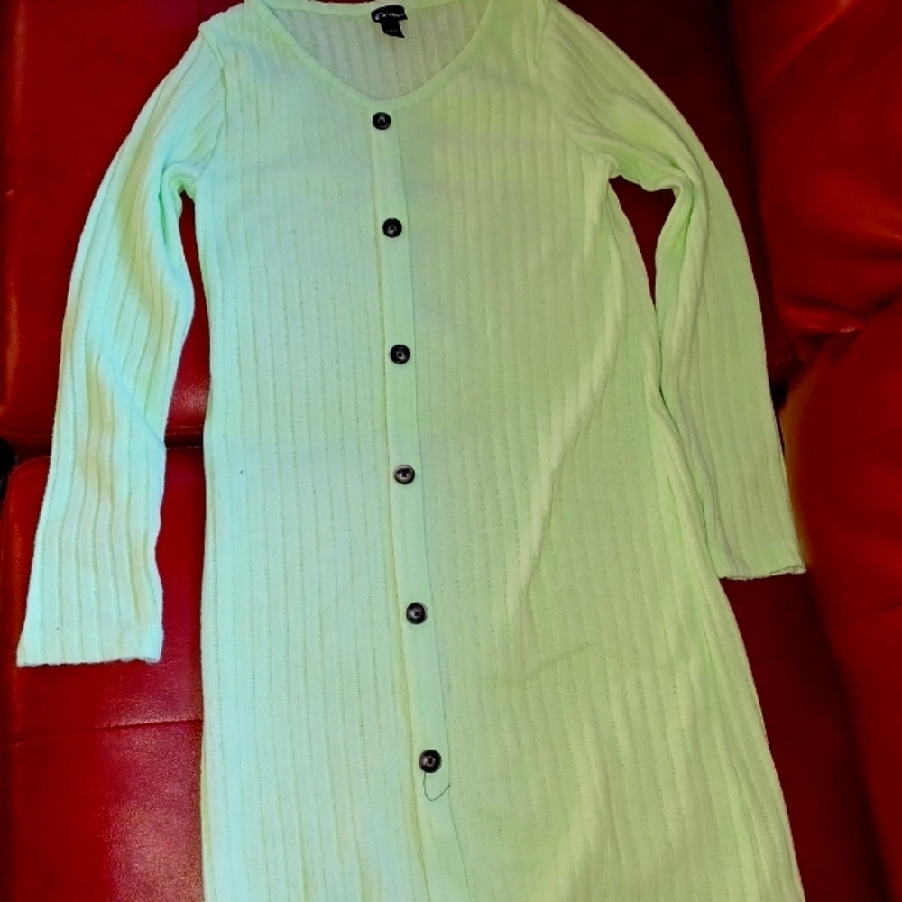 Art Class Girls' Cozy Pullover Long Sleeve Dress Light Green Size L (10/12)